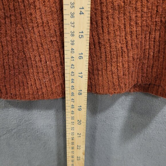 J.CREW‎ Sweater Women's Medium V-neck Merino Wool Alpaca Blend Cropped Luxury - Picture 5 of 6